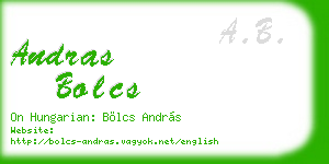 andras bolcs business card